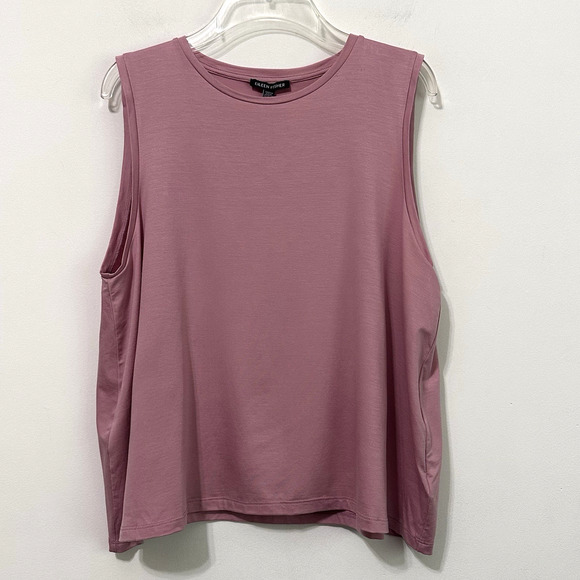 Eileen Fisher Magno Crew Neck Soft Shell Tank L Blush Pink Sleeveless NEW FLAW - Picture 1 of 11